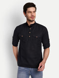 Mens Casual Slim Fit Full Sleeve Double Pocket Cotton Trendy Kurta