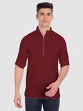 Mens Casual ZIP Style Full Sleeve Cotton Kurta