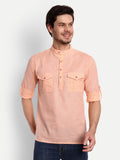 Mens Casual Slim Fit Full Sleeve Double Pocket Cotton Trendy Kurta