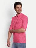 Mens Casual Slim Fit Full Sleeve Double Pocket Cotton Trendy Kurta