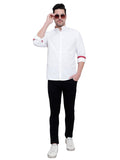 Men Designer Contrast Button Slim Fit Cotton Shirt