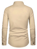 Bhuvikoo Men's Slim Fit Spread Collar Beige Color Cotton Formal Shirt